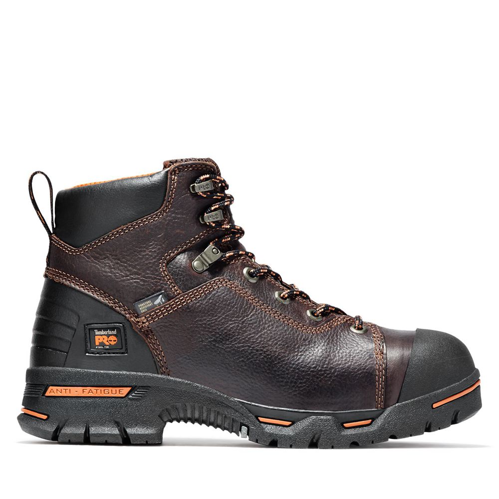 Timberland Mens Work Boots PRO® Endurance 6" Steel Toe - Dark Brown - India MO8460531